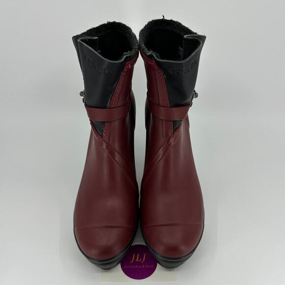 Sorel Women's Medina Waterproof Heeled Rubber Rain Boots Cabernet Red Size 7.5 - Picture 3 of 11